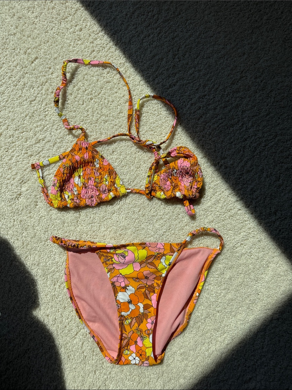 Target Orange & Pink Floral Two-Piece Swimsuit